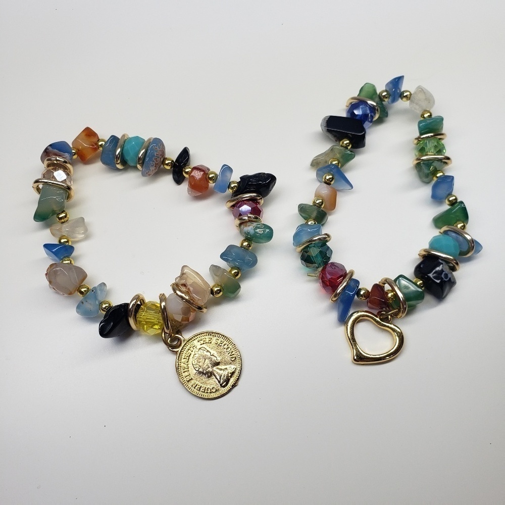 Mixed stones bracelet set